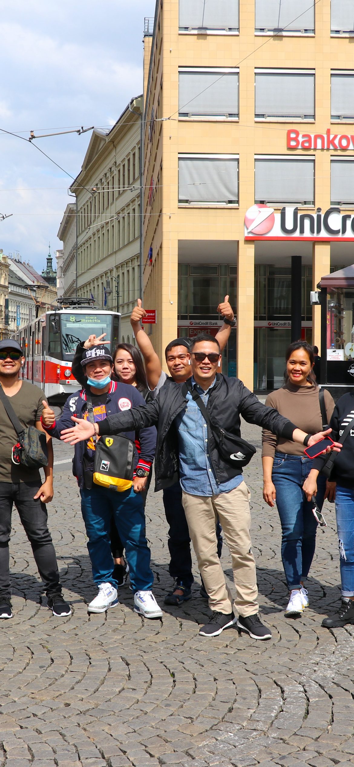 Artellect applicants on a Prague street